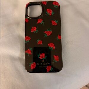 Kate Spade Black Case with Red Floral Design